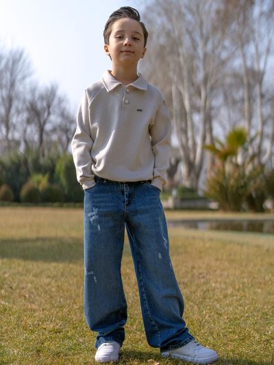 بلوز رگلان یقه دار