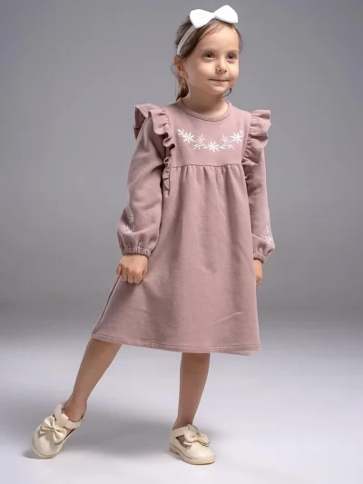 پیراهن دخترانه سلانیک گلدوزی