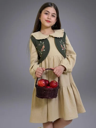 ست پیراهن موسلین و ژیله گلدوزی
