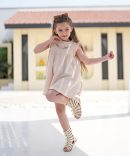 پیراهن گلدوزی رز صورتی