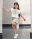 ست دخترانه کراپ و شلوارک اسکیت
