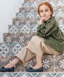 شومیز جلوبسته گل دار سبز