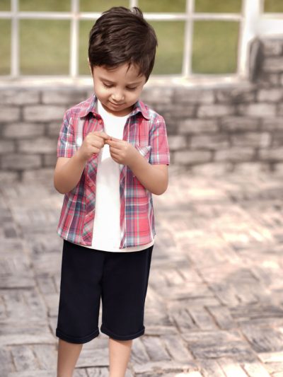 پیراهن پنبه ای چهارخانه